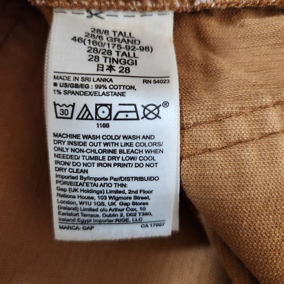Gap Cigarette High Rise Brown Corduroy Pants Size‎ 28 6 Tall Cotton Spandex - Picture 11 of 12